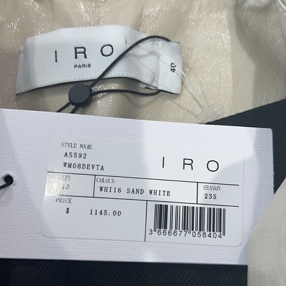 NWT IRO Devta Patent Leather Jacket Sand Size 40/ US 8 - Picture 12 of 15